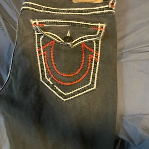 True religion red white rope stitch